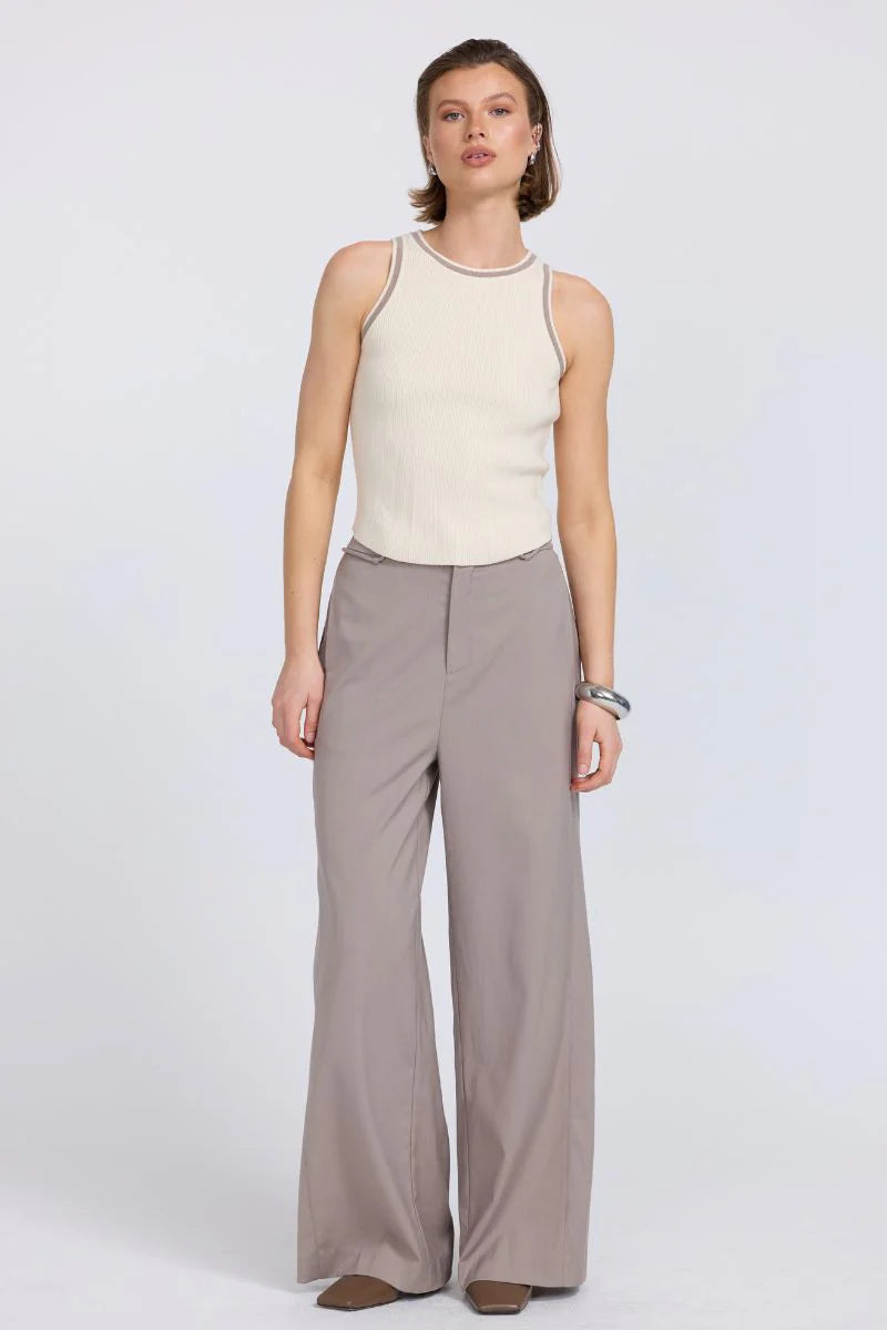 SOVERE - AIMEE COMBO CONTRAST CARDI - CREAM