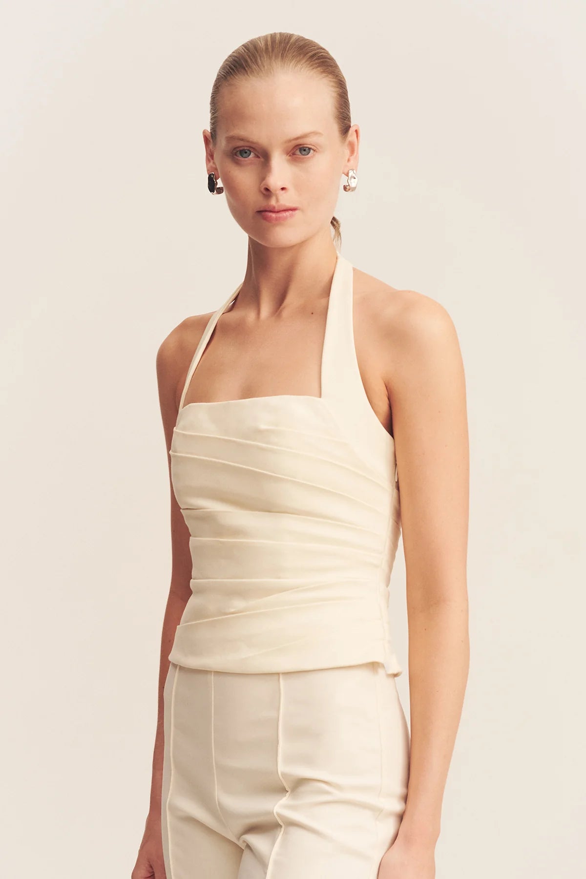 SHONA JOY - LANI HALTER TOP - RICE