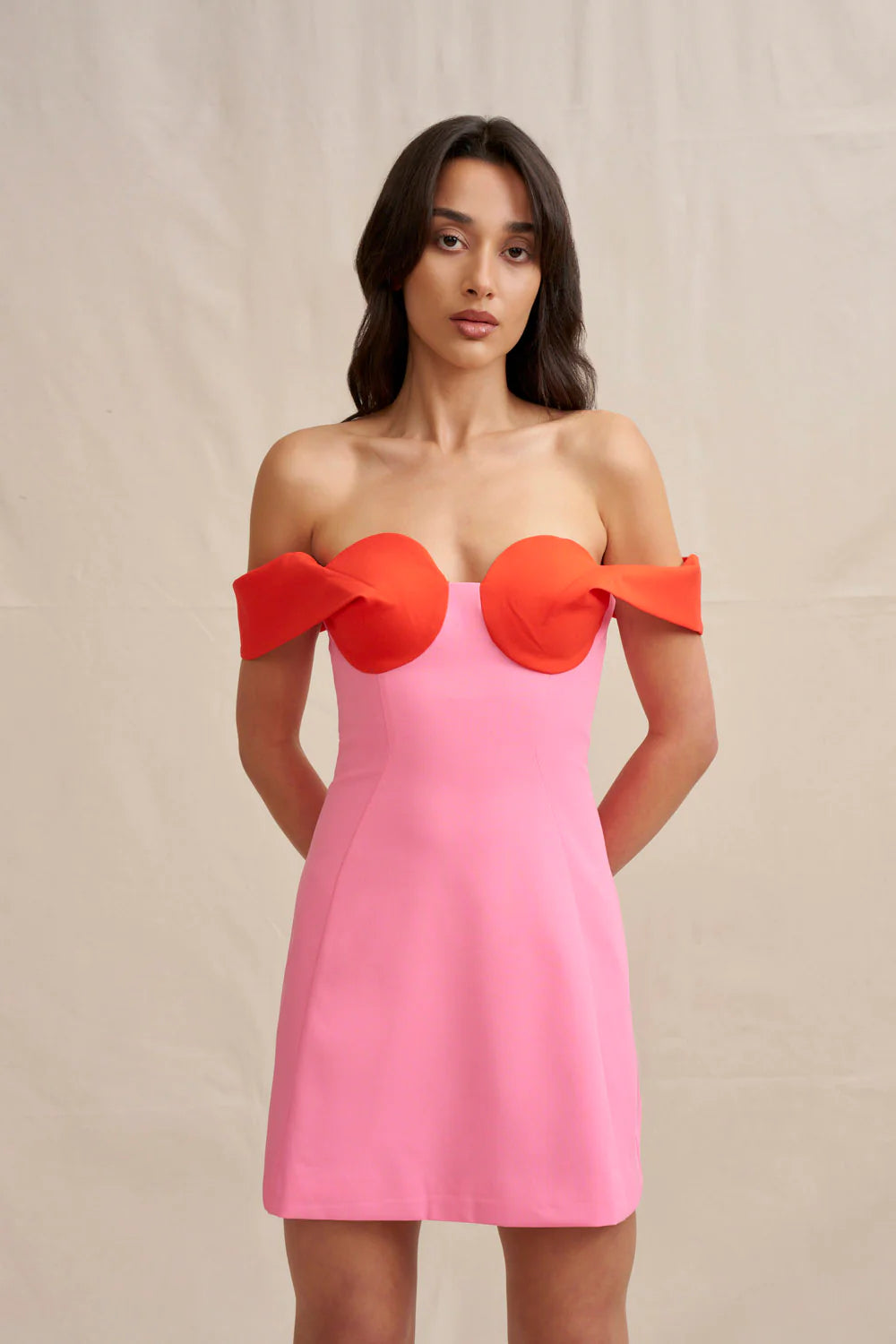 BY JOHNNY - CLEO MINI DRESS - RED PINK
