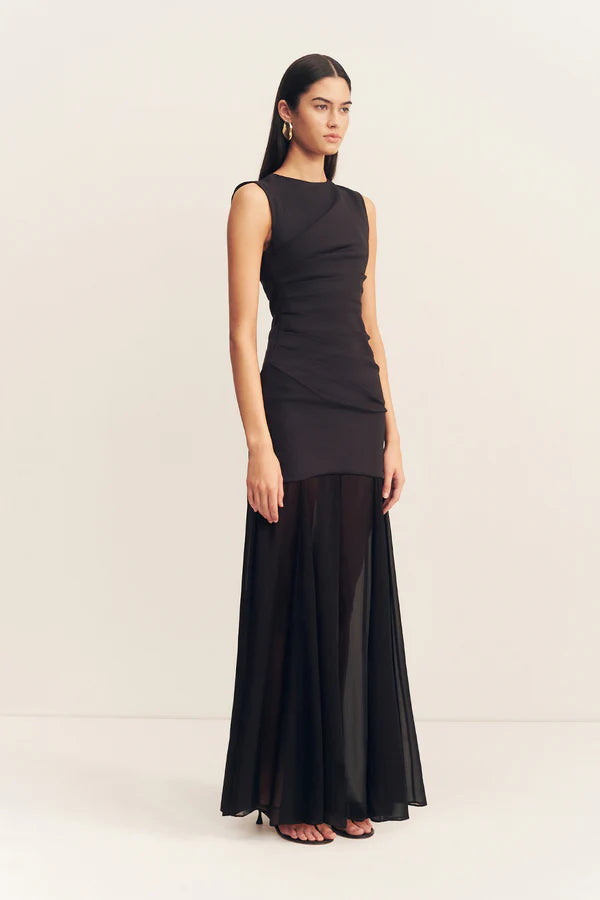 SHONA JOY - BLAINLEY OPEN BACK DRAPPED MIDI DRESS