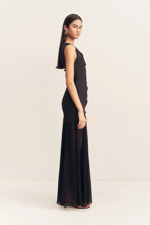 SHONA JOY - BLAINLEY OPEN BACK DRAPPED MIDI DRESS