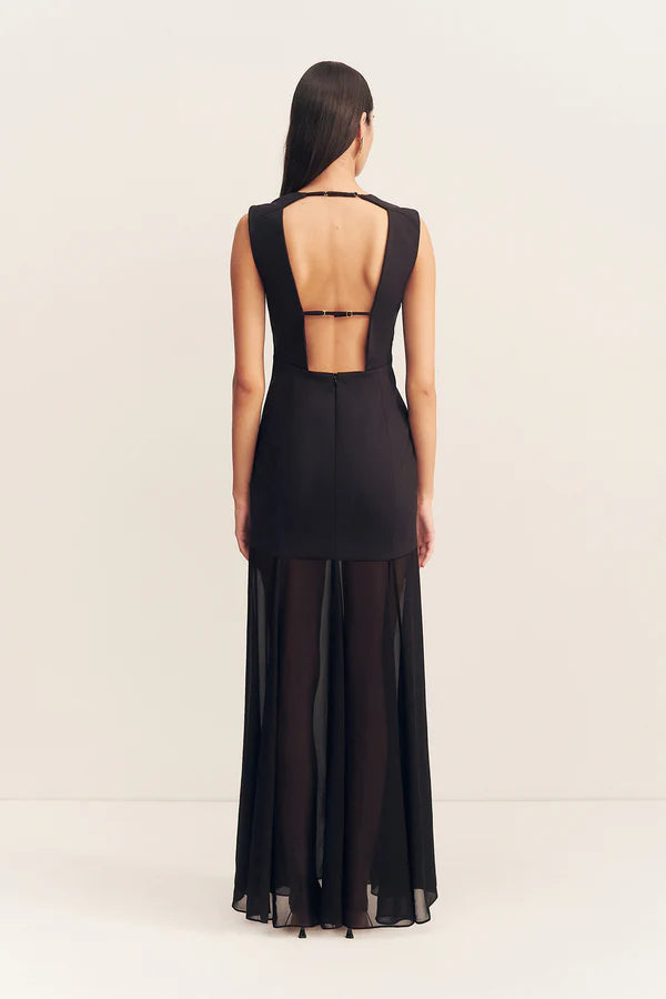 SHONA JOY - BLAINLEY OPEN BACK DRAPPED MIDI DRESS