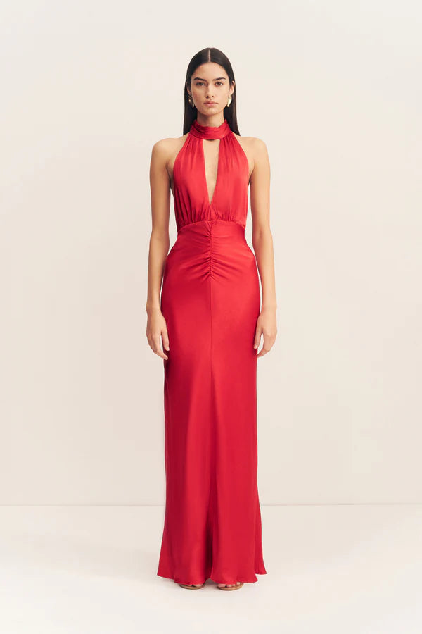 SHONA JOY - TATUM HALTER NECK MAXI DRESS