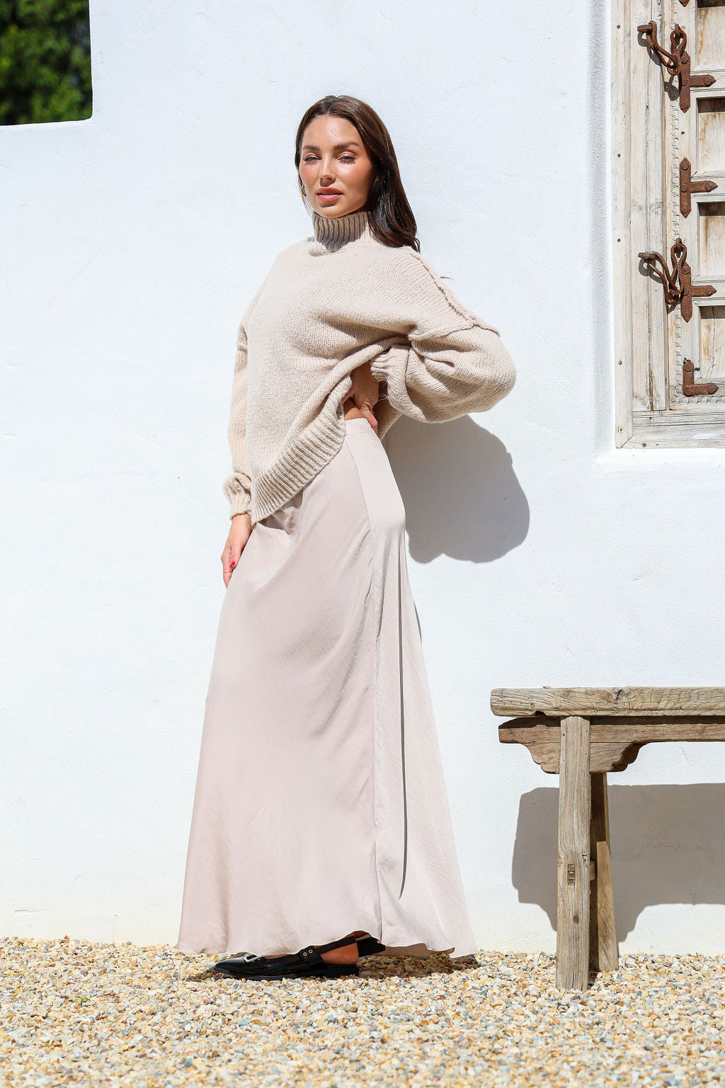 AZURA KNIT SWEATER - BEIGE