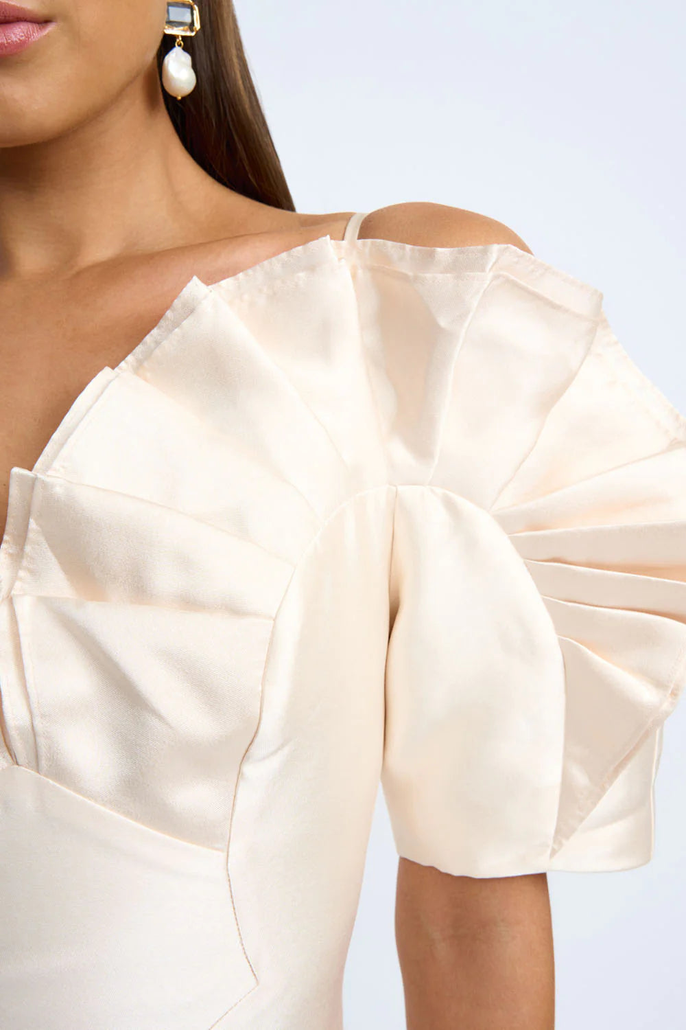 BY JOHNNY - RAMIRA OFF SHOULDER MINI DRESS - CHAMPAGNE