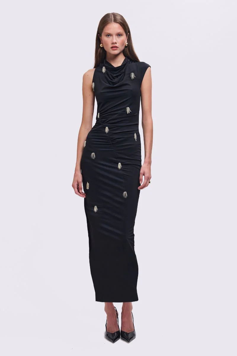SUBOO - PHEOBE ASYMMETRICAL COW-NECK MAXI DRESS