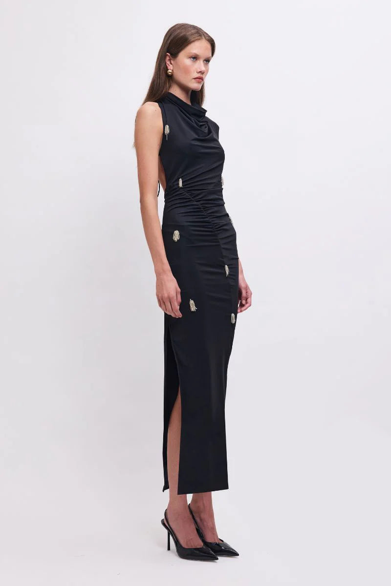 SUBOO - PHEOBE ASYMMETRICAL COW-NECK MAXI DRESS