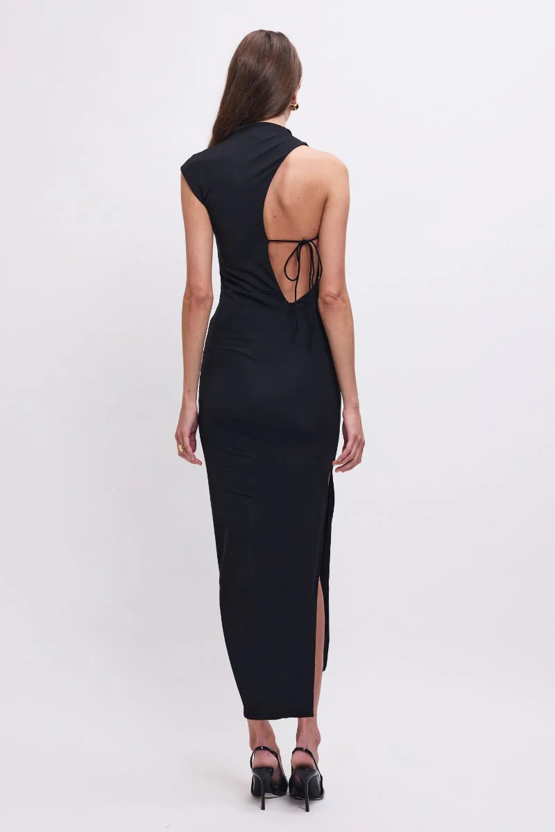 SUBOO - PHEOBE ASYMMETRICAL COW-NECK MAXI DRESS