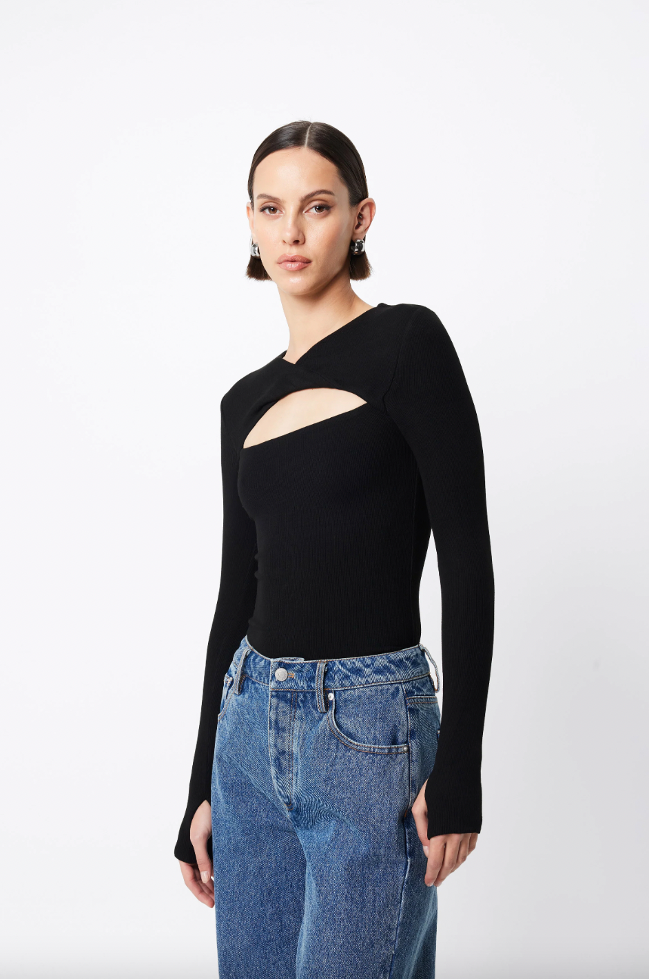 MOSSMAN - NOLITA TOP - BLACK