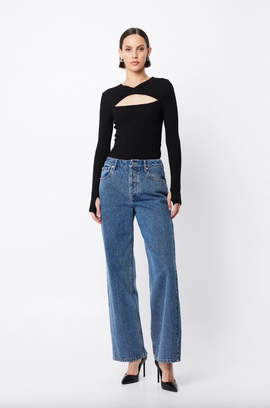 MOSSMAN - NOLITA TOP - BLACK