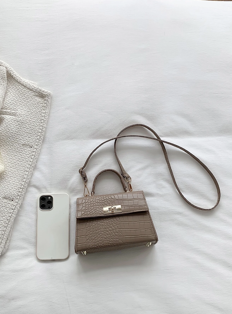 SIENNA HANDLE BAG - NUDE