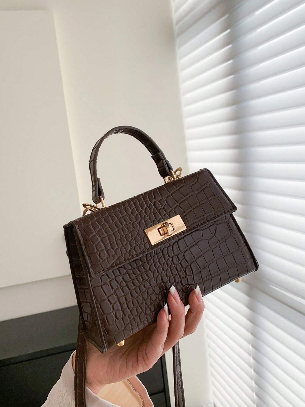 SIENNA HANDLE BAG - BROWN