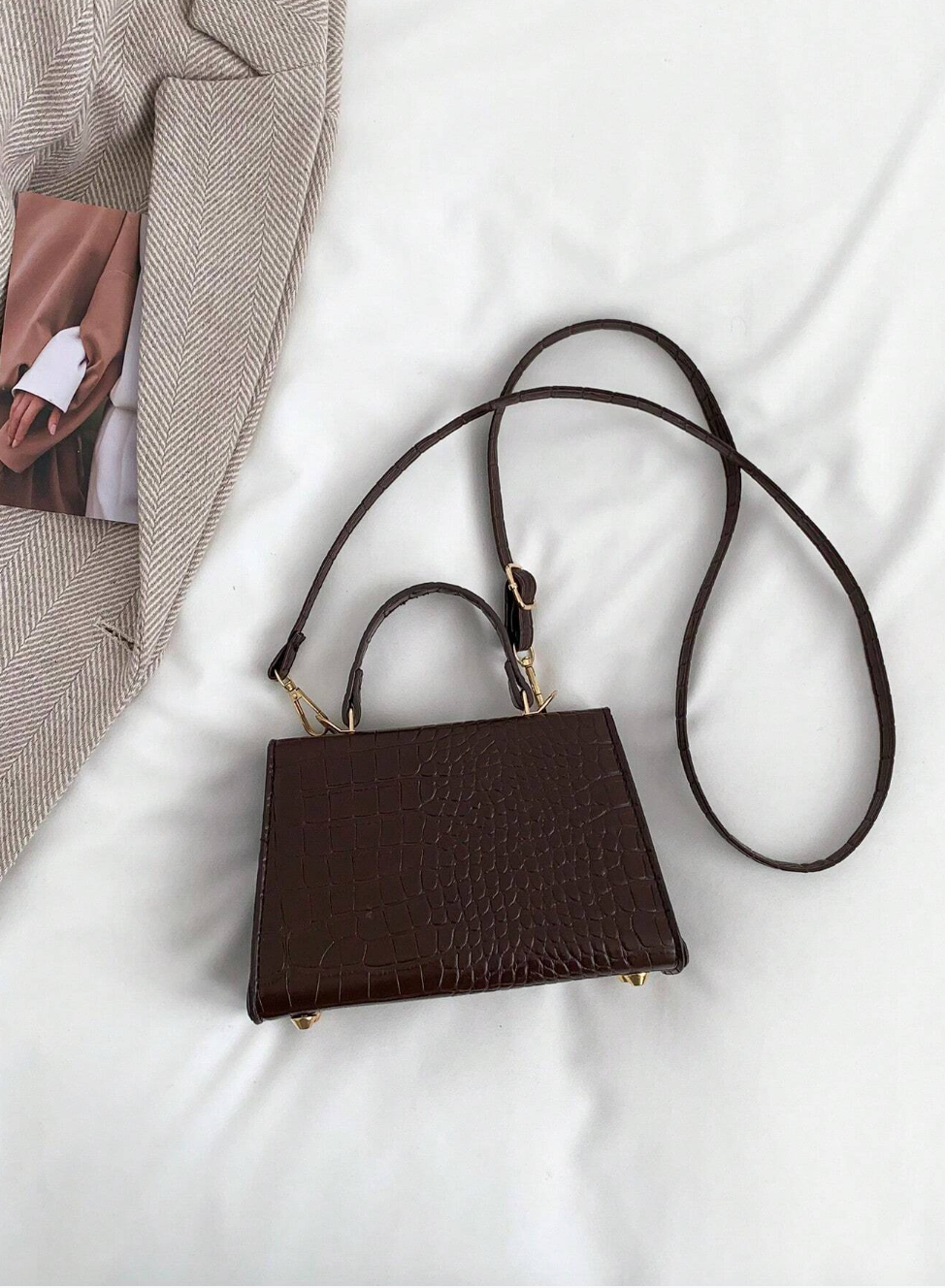 SIENNA HANDLE BAG - BROWN