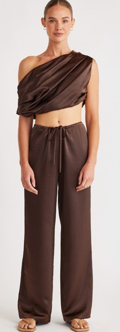 DOVE DRAPE TOP - CHOCOLATE