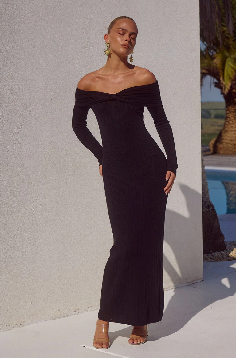AIRILIE MIDI DRESS - BLACK
