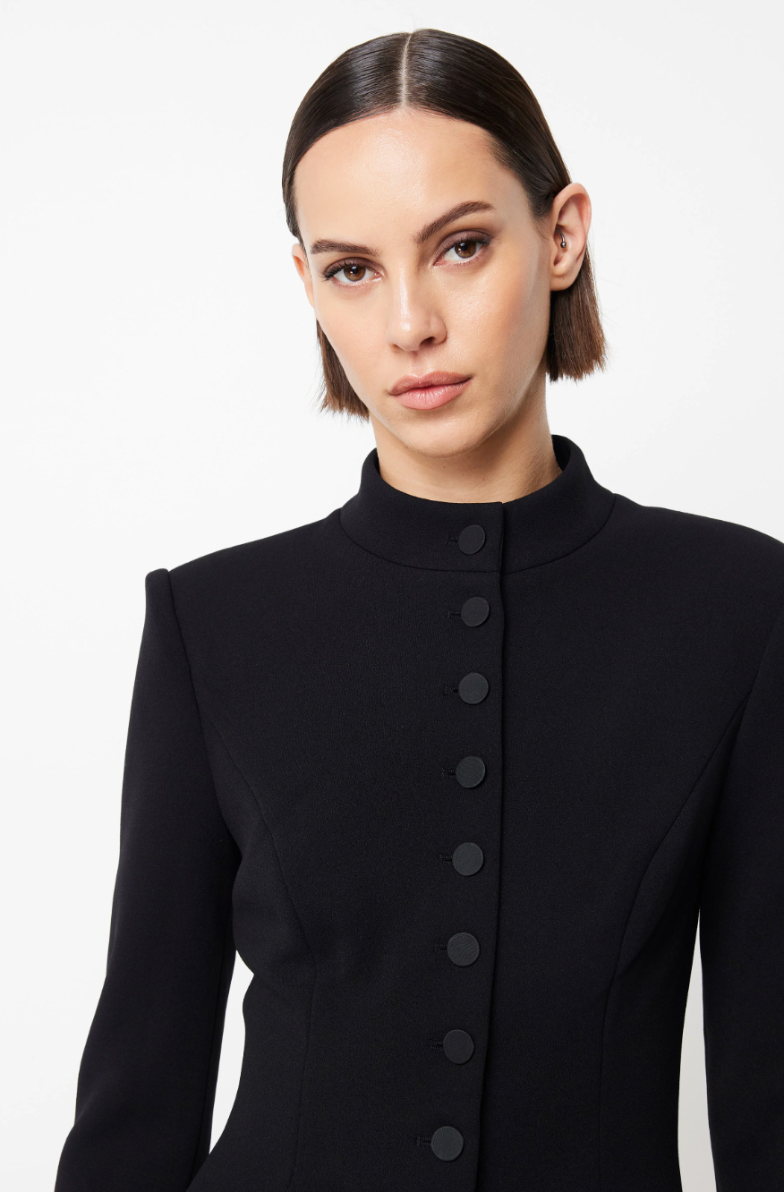 MOSSMAN - NETWORK MINI DRESS - BLACK