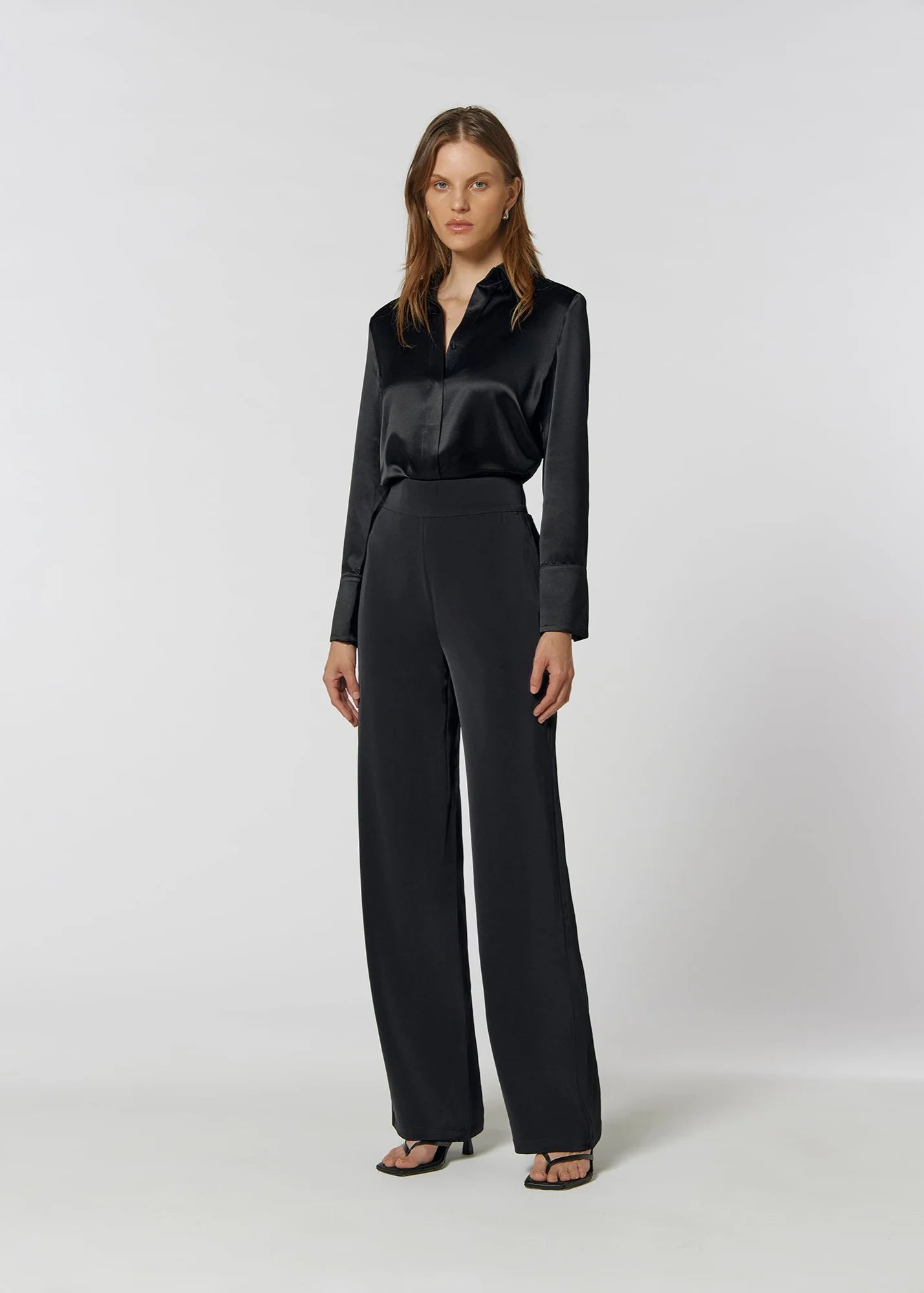 KIANNA MAGELAKI - SHIM FLARE PANTS - BLACK