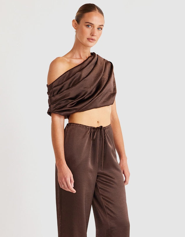 DOVE DRAPE TOP - CHOCOLATE