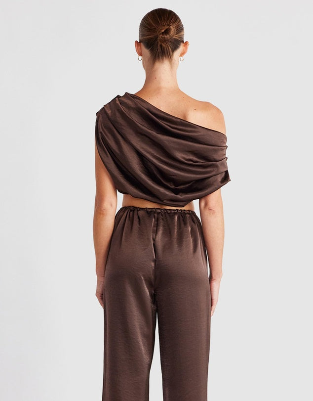 DOVE DRAPE TOP - CHOCOLATE