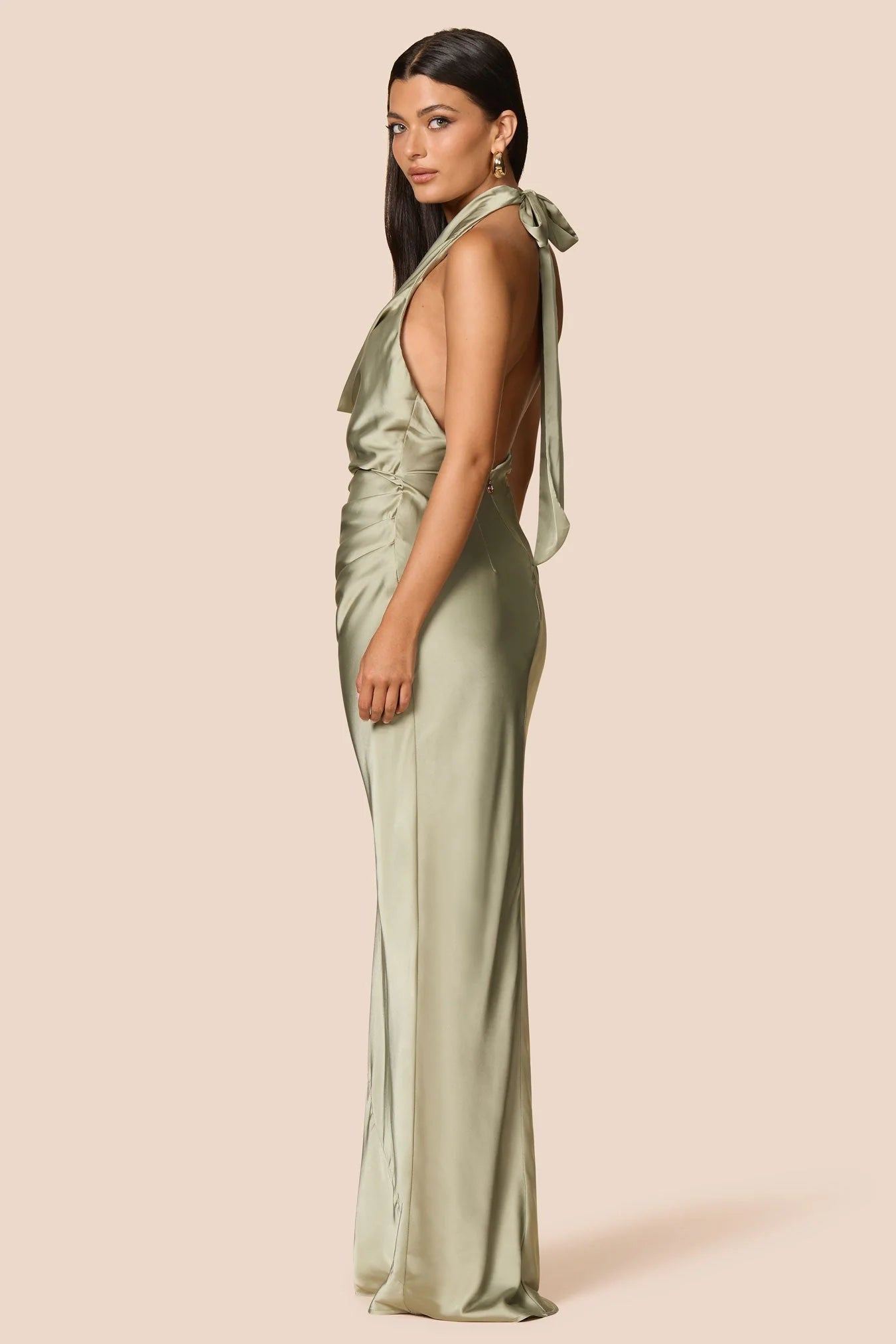 NOOKIE - PENELOPE DRAPE GOWN - KHAKI