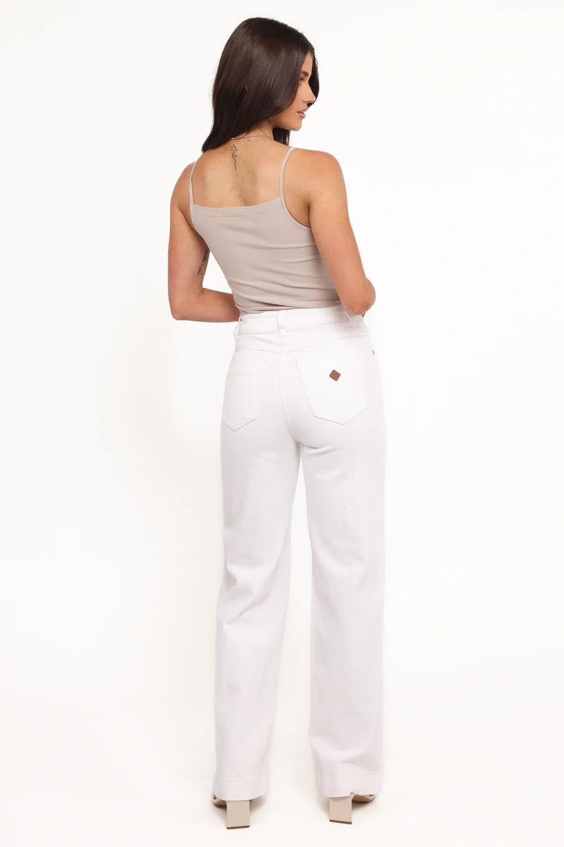 ABRAND 94 HI & WIDE DENIM JEANS - WHITE