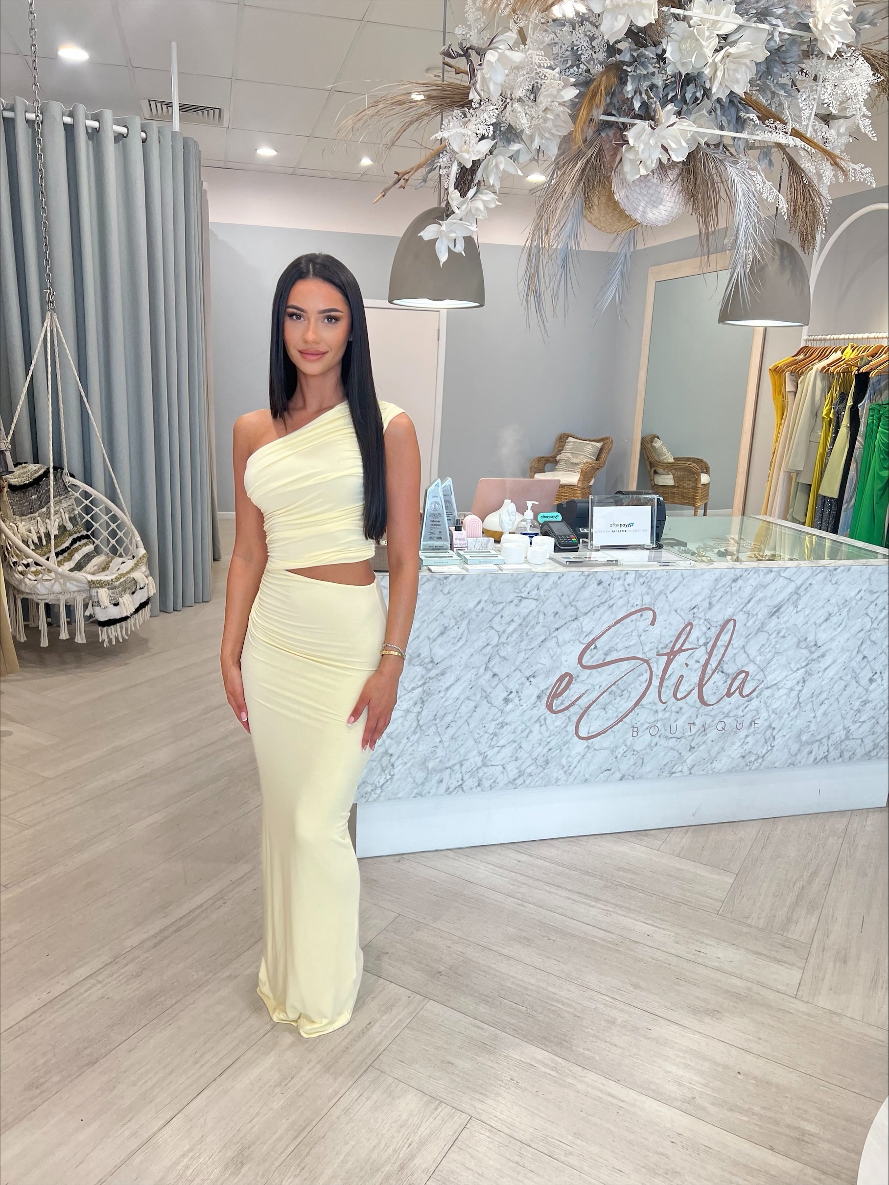 BAYSE - IVY MAXI DRESS - LEMON estilaboutique BAYSE - IVY MAXI DRESS - LEMON estilaboutique