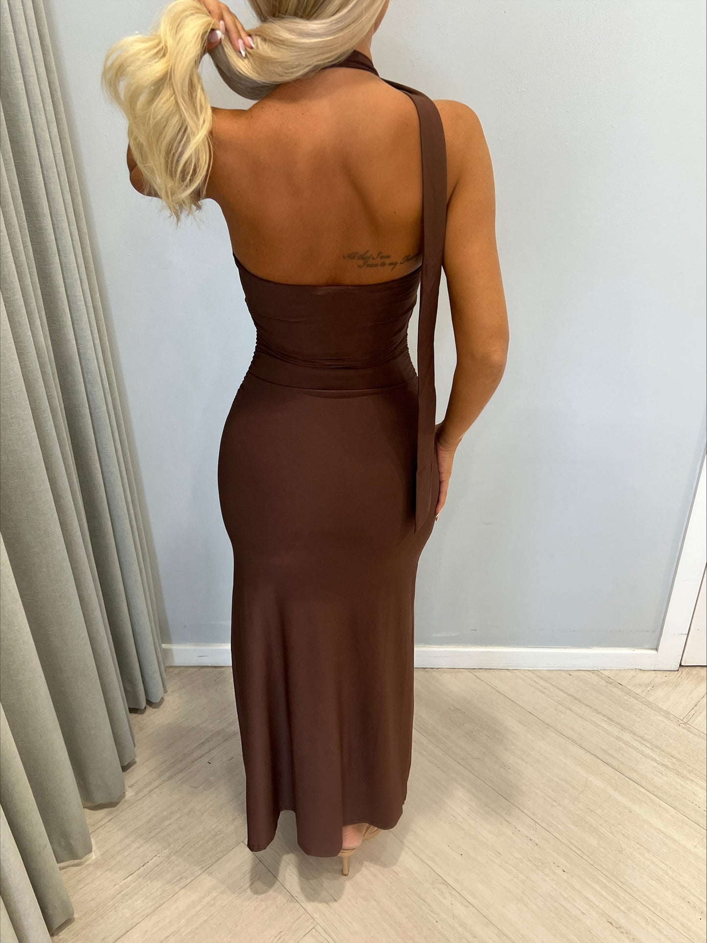 CIARA MIDI DRESS - CHOCOLATE