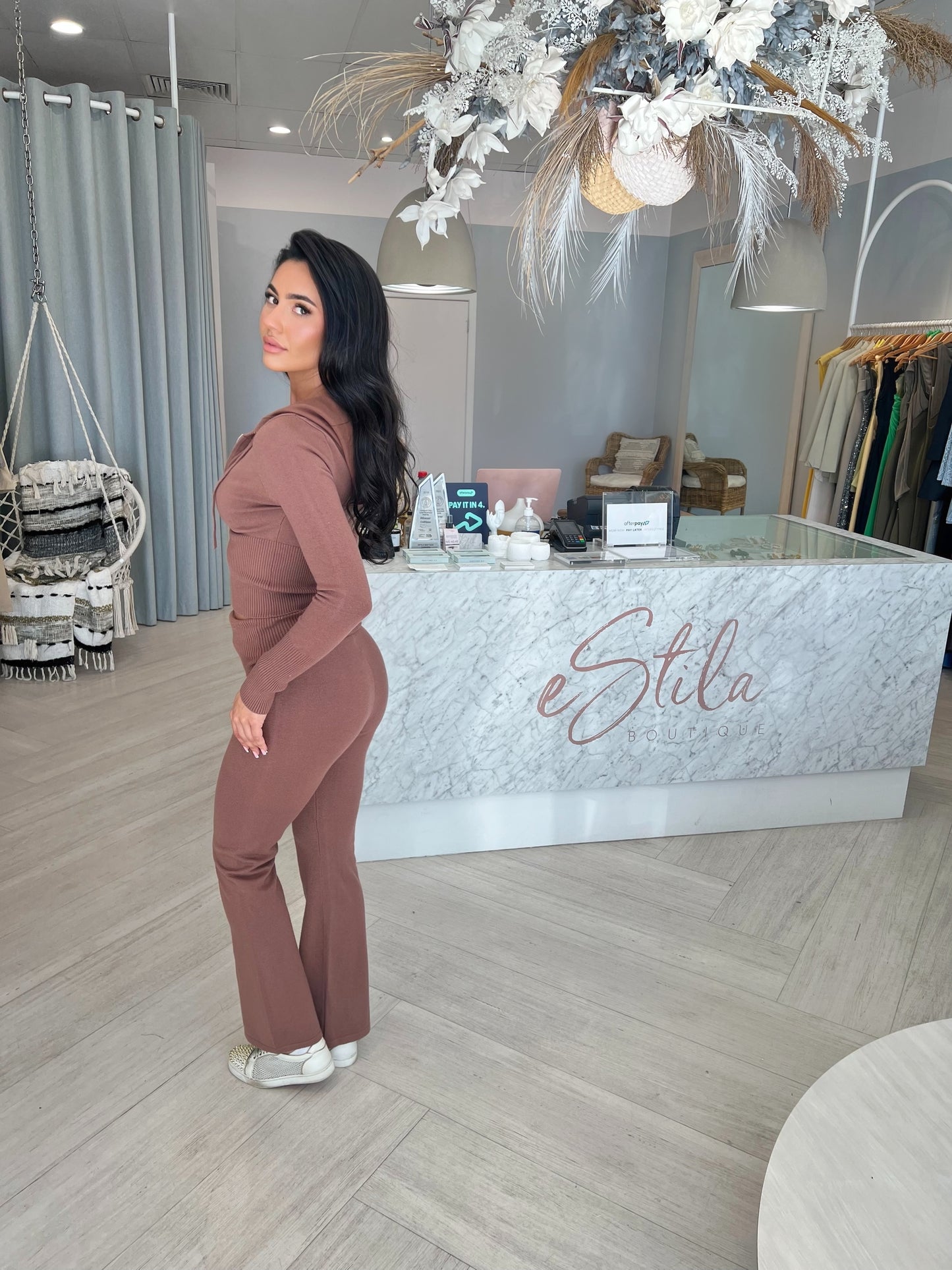 PORTIA KNIT SET - CHOCOLATE