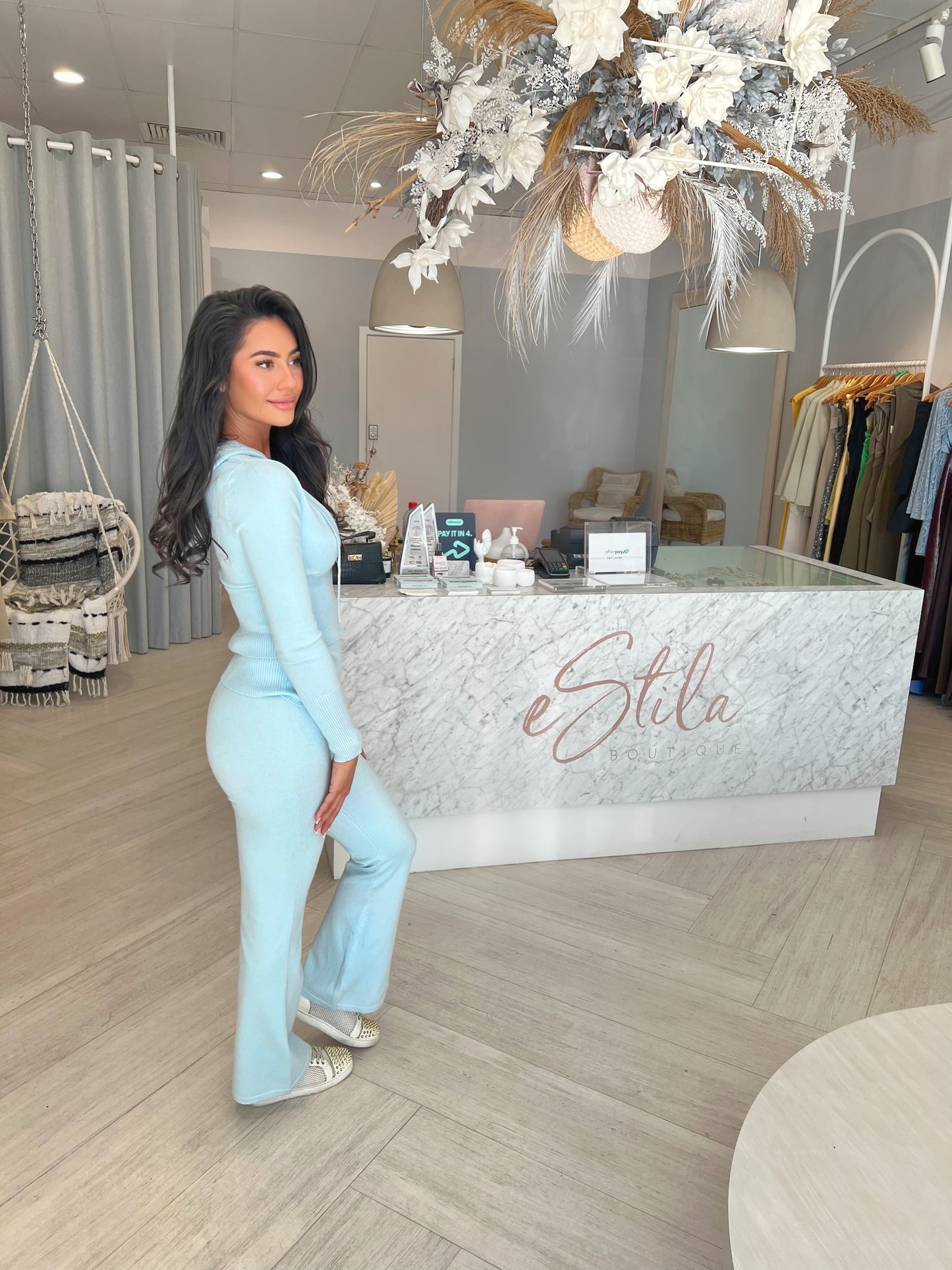 PORTIA KNIT SET - BABY BLUE