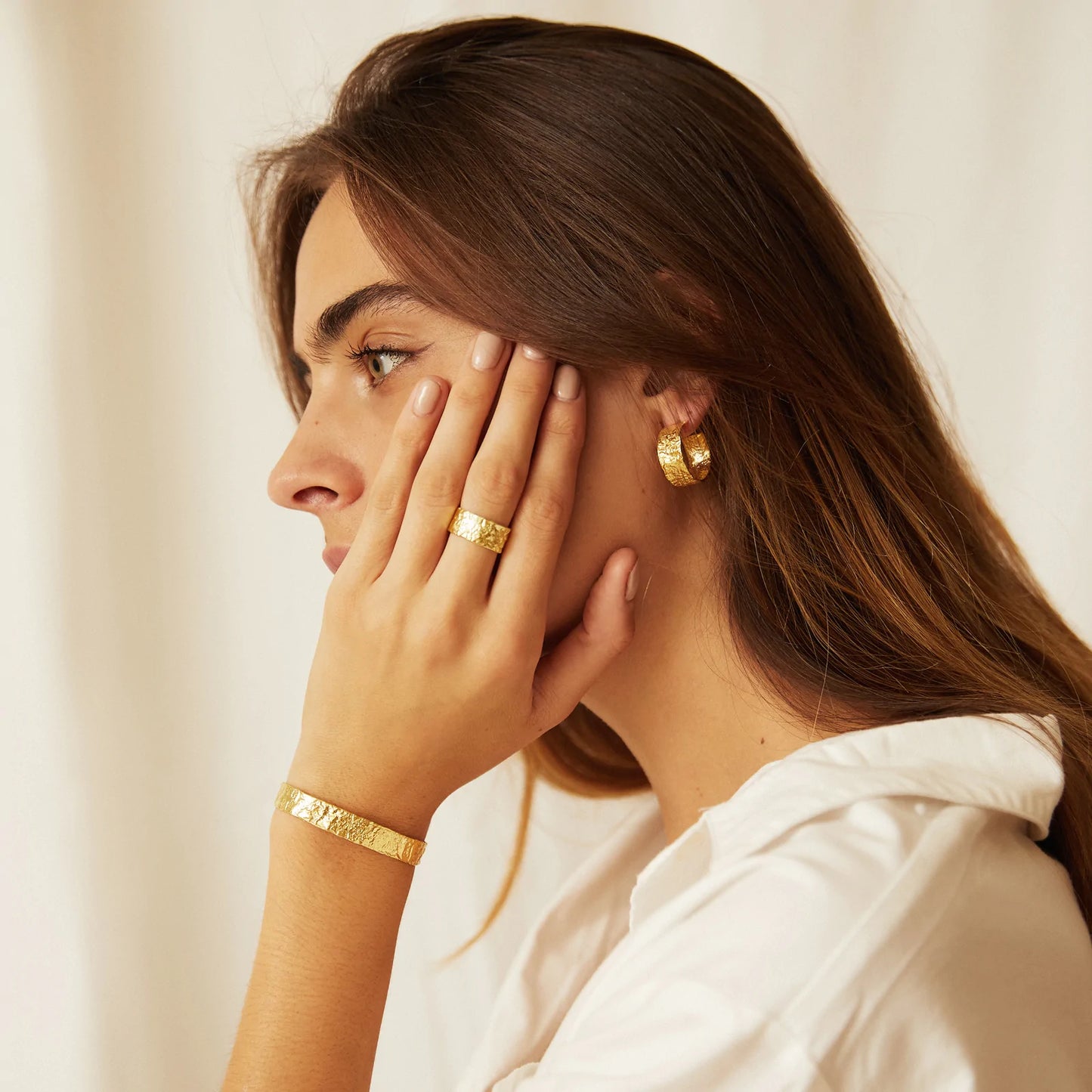 ARMS OF EVE - EROS GOLD TEXTURED RING