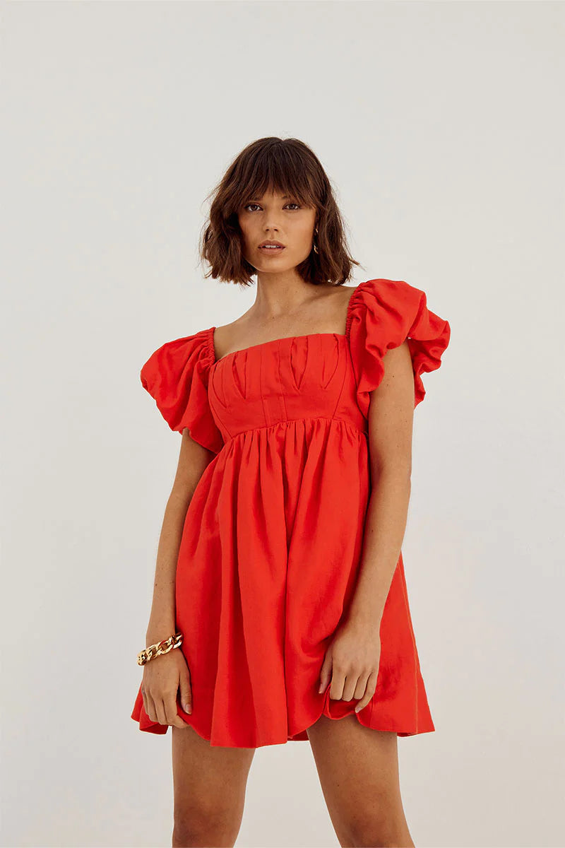 SOVERE - RELISH MINI DRESS - SOLAR RED