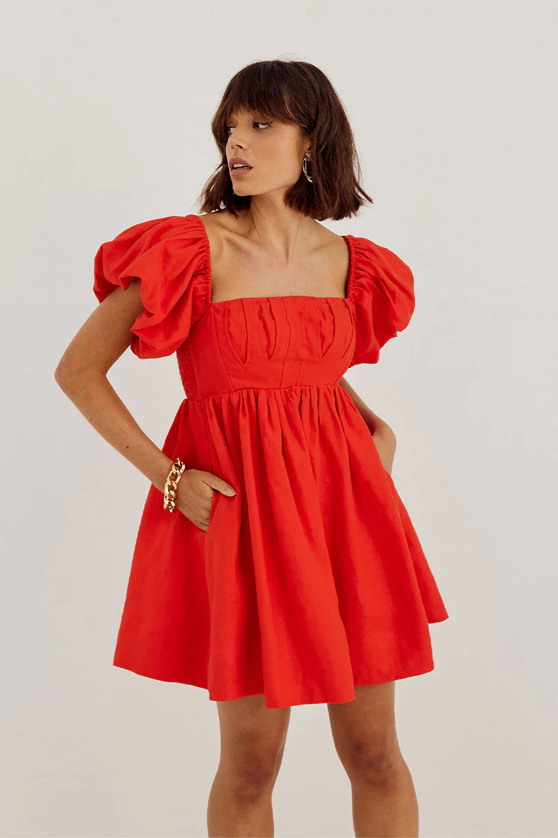 SOVERE - RELISH MINI DRESS - SOLAR RED