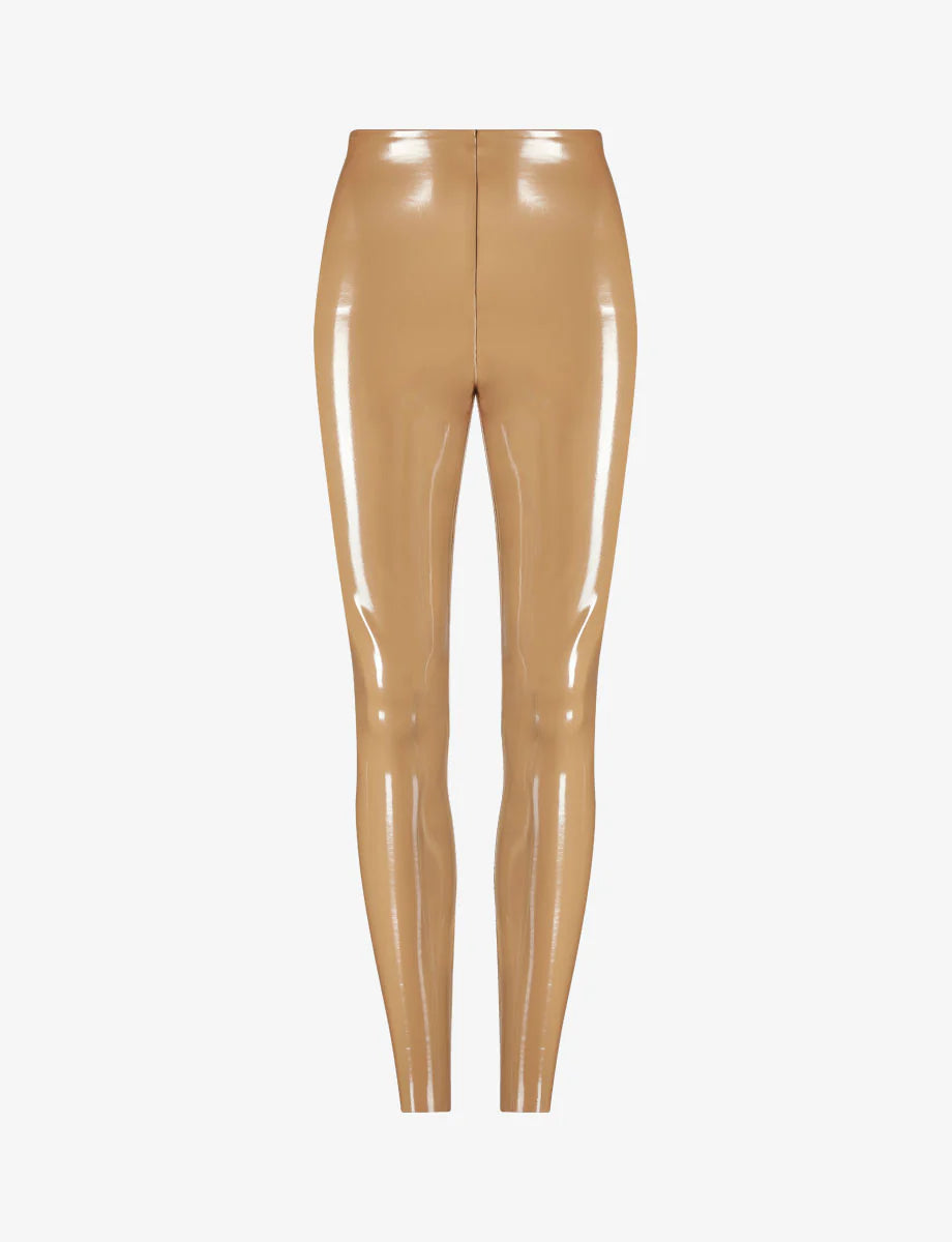 FUAX PATEN LEATHER LEGGING - NUDE