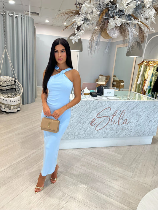 CIARA MIDI DRESS - SKY BLUE