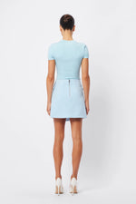 MOSSMAN -ON MY WAY MINI SKIRT - MIST BLUE