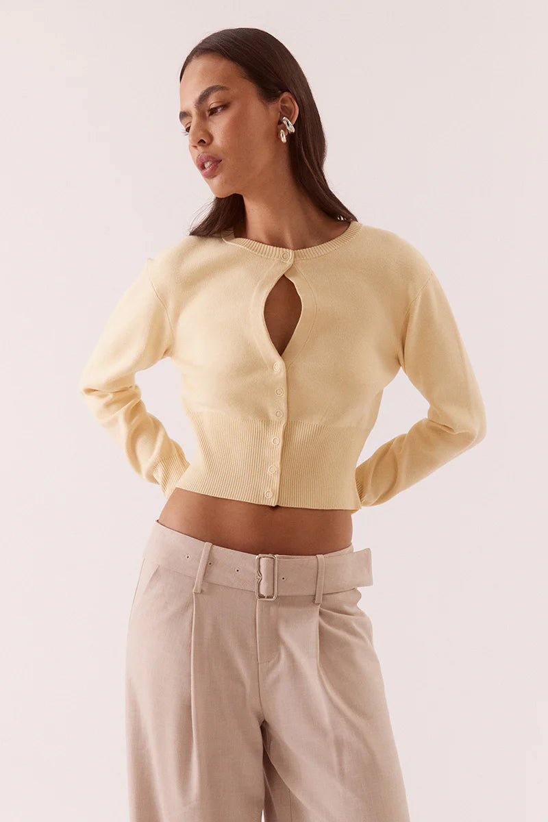SOVERE - ALANI CARDIGAN - CUSTARD