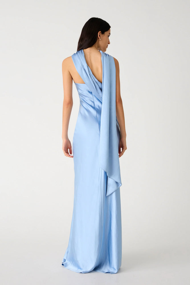 MISHA COLLECTION - LILIA SATIN MAXI DRESS - BLUE