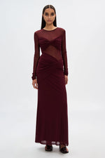 MISHA - THE ABELIA MESH DRESS - BERRY