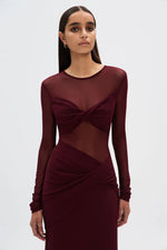 MISHA - THE ABELIA MESH DRESS - BERRY