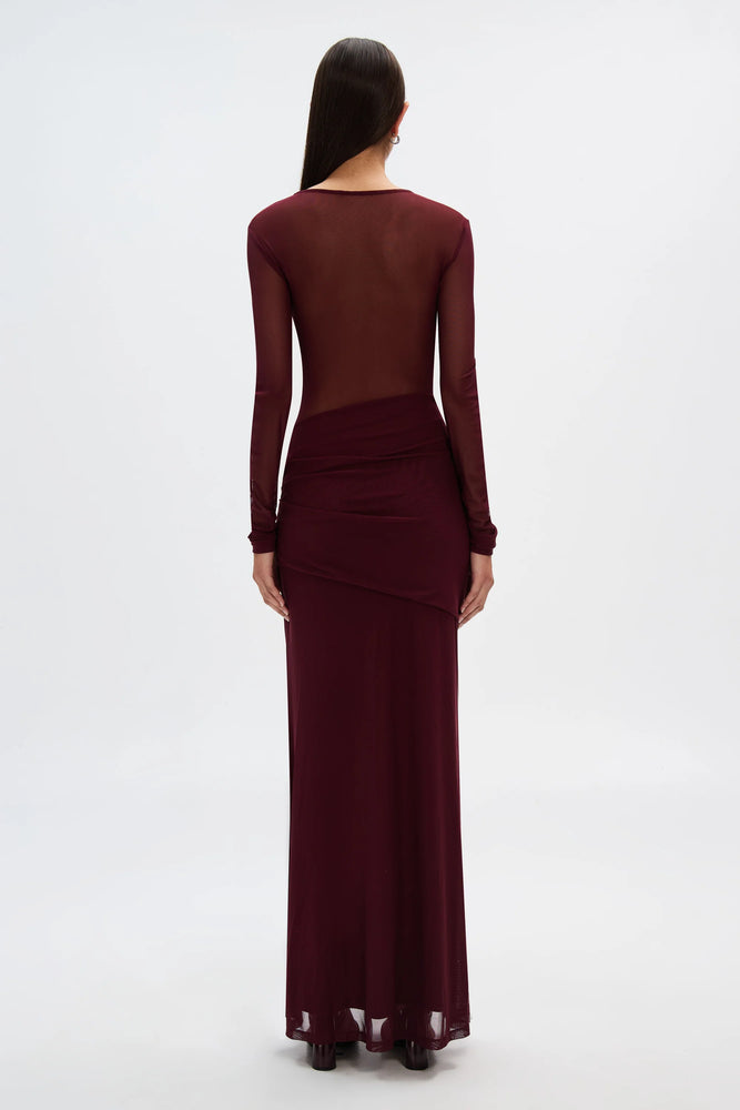 MISHA - THE ABELIA MESH DRESS - BERRY