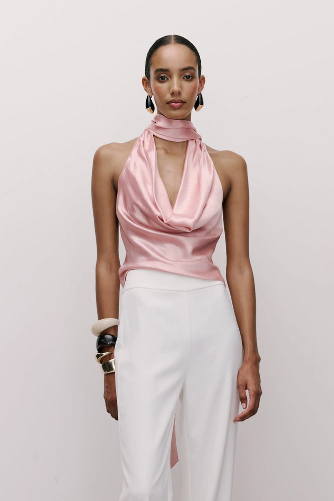 KIANNA MAGELAKI - INDRA COWL TOP - PINK