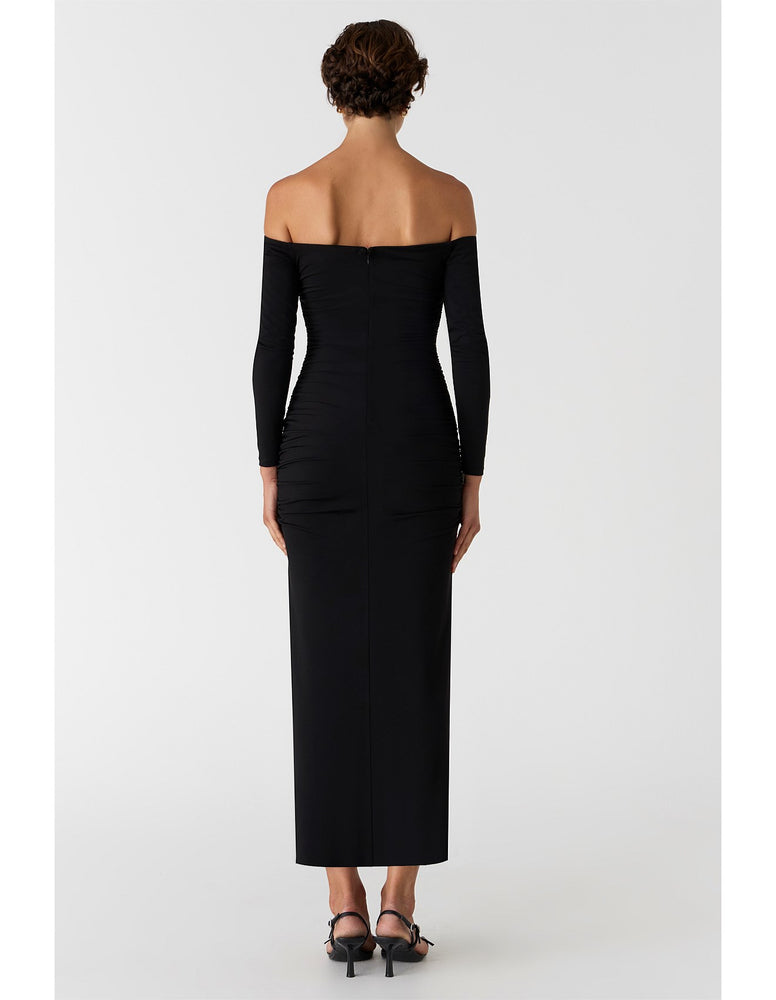 MISHA - RAELYNN MATTE SLINKY MIDI DRESS