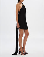 MISHA - THE JULIANNA SATIN MINI DRESS - BLACK