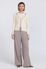 SOVERE - AIMEE COMBO CONTRAST CARDI - CREAM