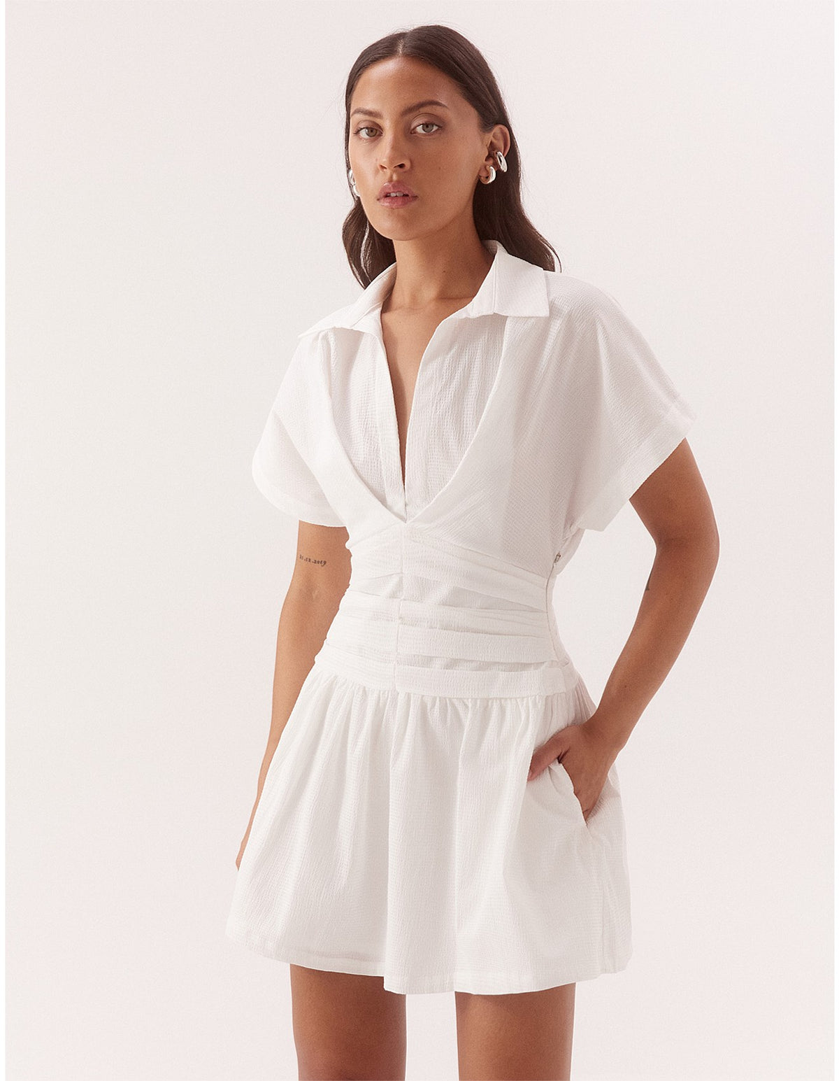 LYRA MINI DRESS - CHALK