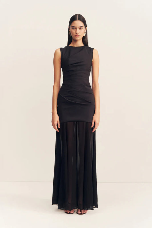 SHONA JOY - BLAINLEY OPEN BACK DRAPPED MIDI DRESS