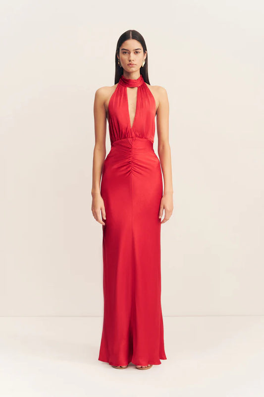 SHONA JOY - TATUM HALTER NECK MAXI DRESS