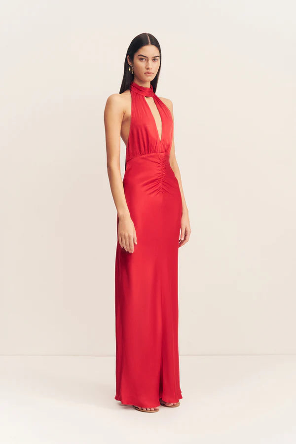 SHONA JOY - TATUM HALTER NECK MAXI DRESS