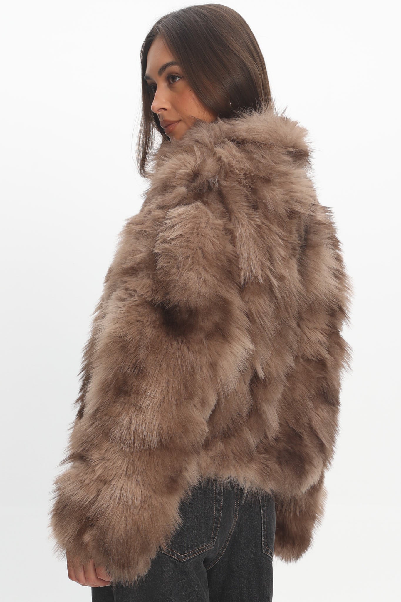 FRANKI FUR COAT - MOCHA MIX