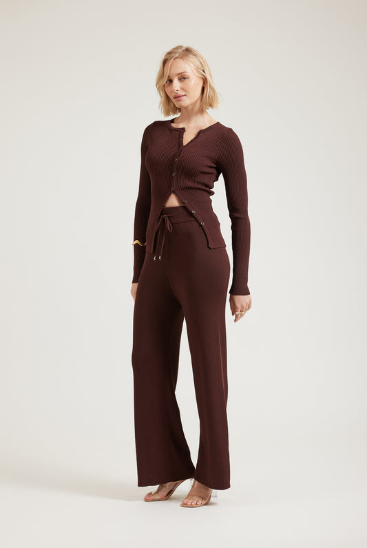 BELLA LOUNGE KNIT SET - CHOCOLATE
